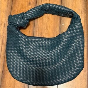 Sondra Roberts Navy Woven Hobo Bag